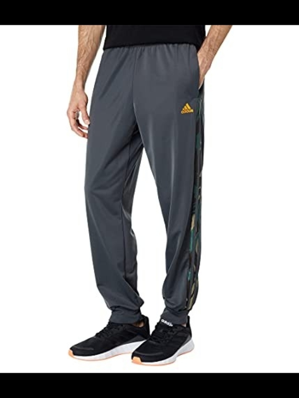 adidas Men’s Gray Track Pants with Side Camo Stripe Nwt M